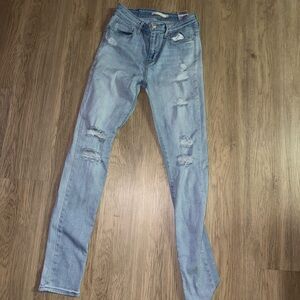 Levi's Light Blue‎ Ripped Skinny Jeans